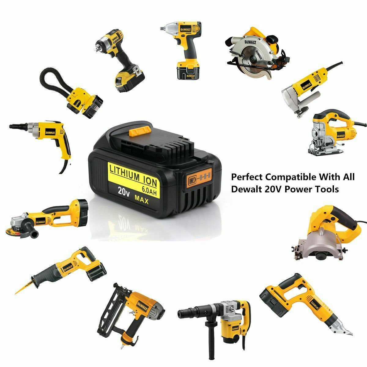 6.0Ah Battery for Dewalt 20-Volt MAX Cordless Tools 6.0Ah Battery for Dewalt 20-Volt MAX Cordless Tools